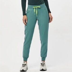Figs High Waisted Zamora Jogger Scrub Pants Cactus Green Medium